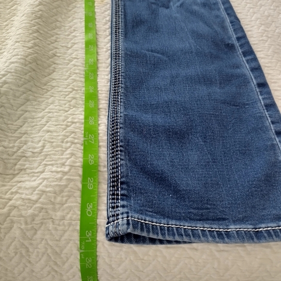 GRACE IN LA RHINESTONE STUDD EMBROIDERED THICK STITCH BOOTcut Jeans Sz 30x31 - Picture 9 of 9